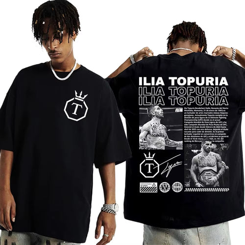  Ilia Topuria "Matador" Style 2025 Summer 100% Cotton Printing T-Shirt Limited, Men'S Clothing Cozy Short-Sleeved Casual Y2K