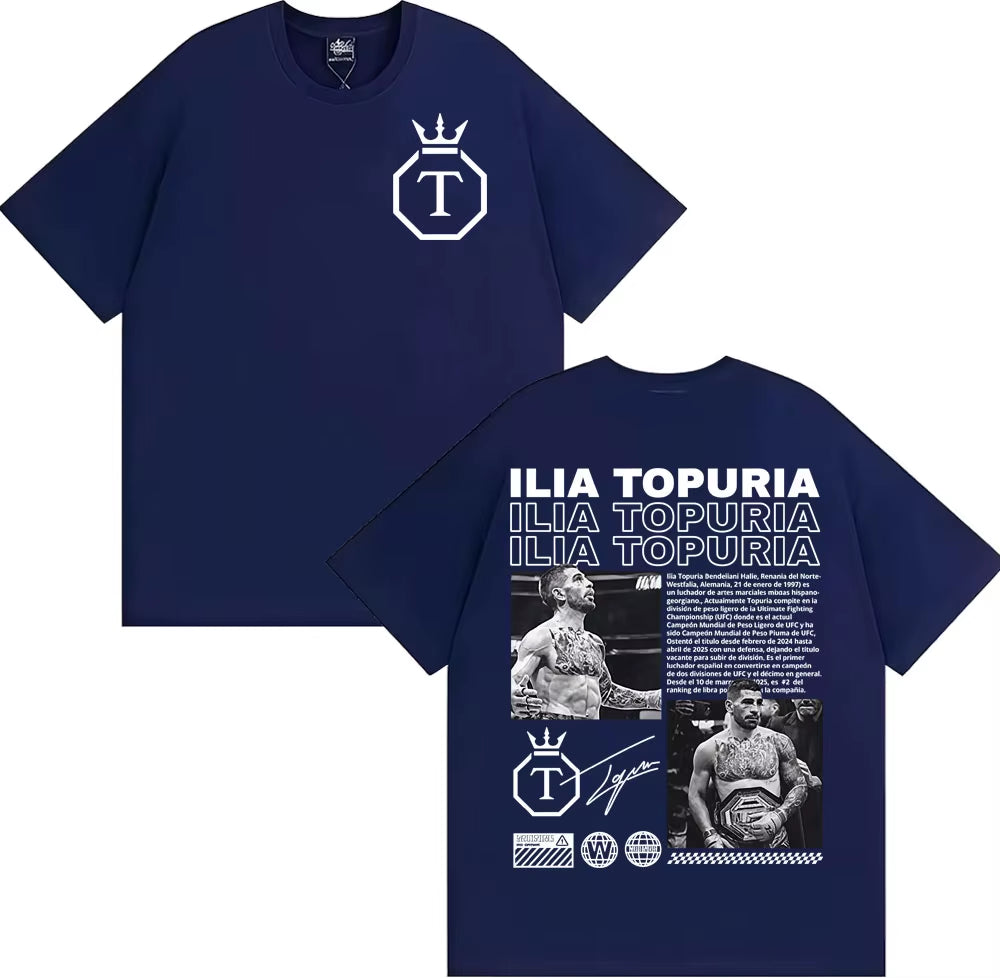  Ilia Topuria "Matador" Style 2025 Summer 100% Cotton Printing T-Shirt Limited, Men'S Clothing Cozy Short-Sleeved Casual Y2K