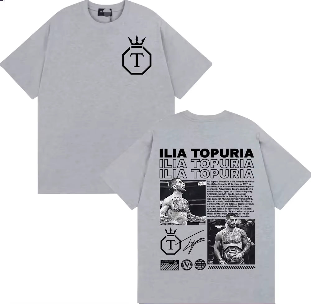  Ilia Topuria "Matador" Style 2025 Summer 100% Cotton Printing T-Shirt Limited, Men'S Clothing Cozy Short-Sleeved Casual Y2K