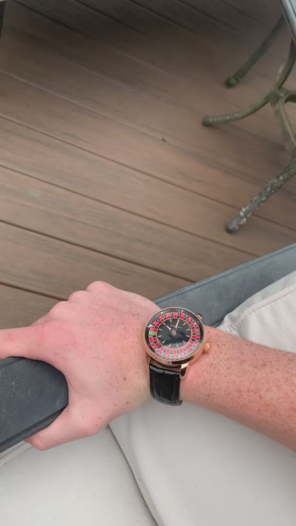 Fashion Brown Leather Men Watch Rotating Dial Las Vegas Roulette Desktop Theme Watch Men Waterproof Luminous Clock Watches